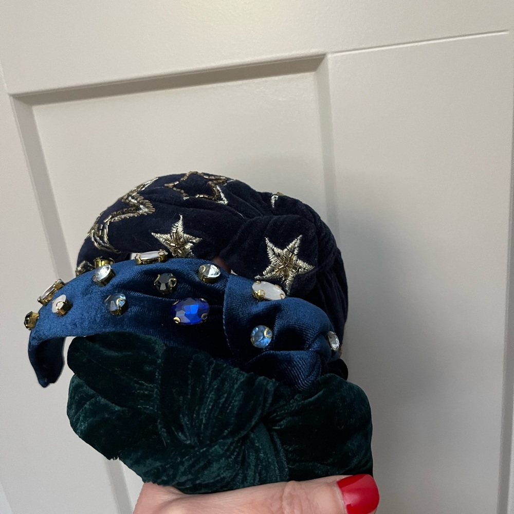 Embellished Velvet Headbands lot boden (stars)